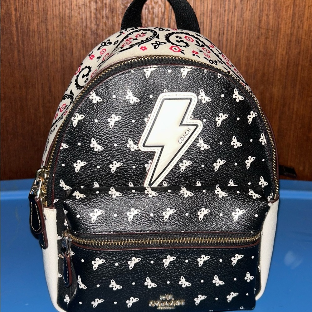 Coach Mini Charlie Backpack In Butterfly  Bandana Print  Style #F59330